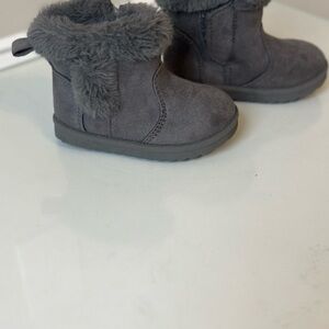 Gray Faux Fur Lined Boots